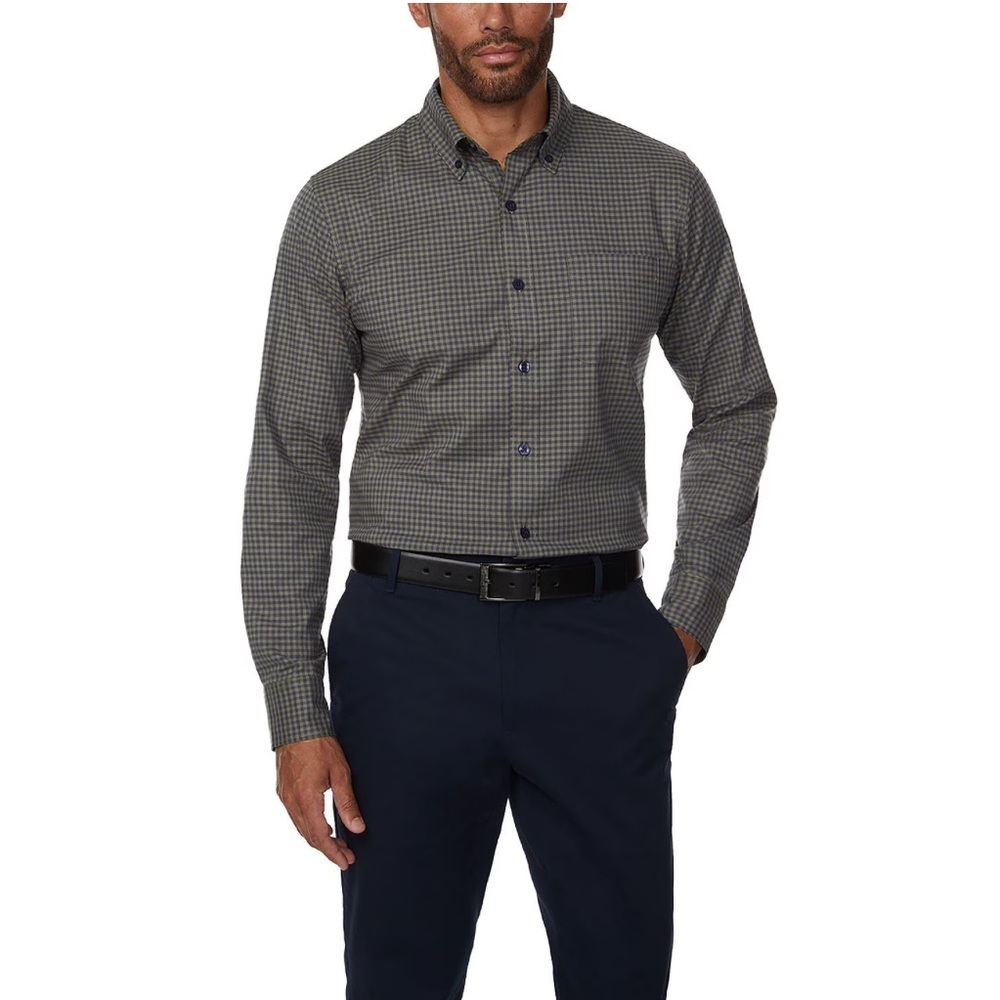 NWT Bonobos Men's Green/ Navy Checkered Button Down Shirt- S